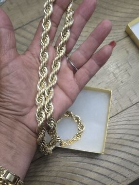 14k Gold Filled Rope Chain Necklace  - Elegant Twist Design Stamp